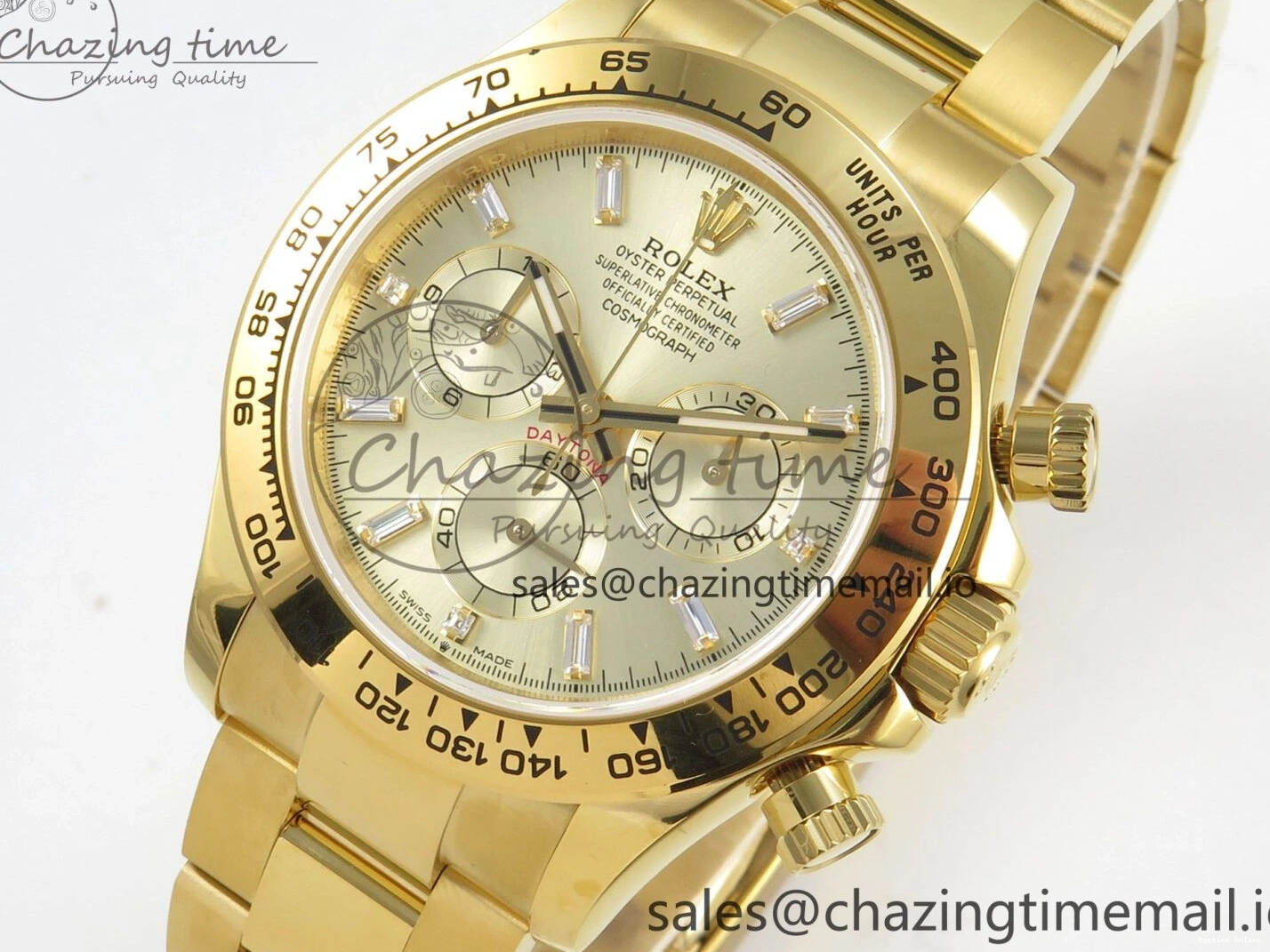 1228 Casual Daytona 126508 YG QF 1:1 Best Edition YG Dial Crystal Markers On YG Bracelet SH4131 V6 (Gain Weight) 305